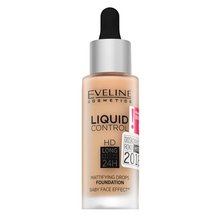 Eveline Liquid Control HD Mattifying Drops Foundation hosszan tartó make-up matt hatású 015 Light Vanilla 32 ml
