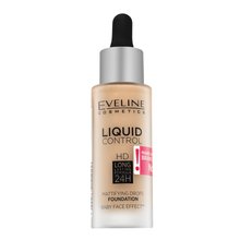 Eveline Liquid Control HD Mattifying Drops Foundation hosszan tartó make-up matt hatású 010 Light Beige 32 ml